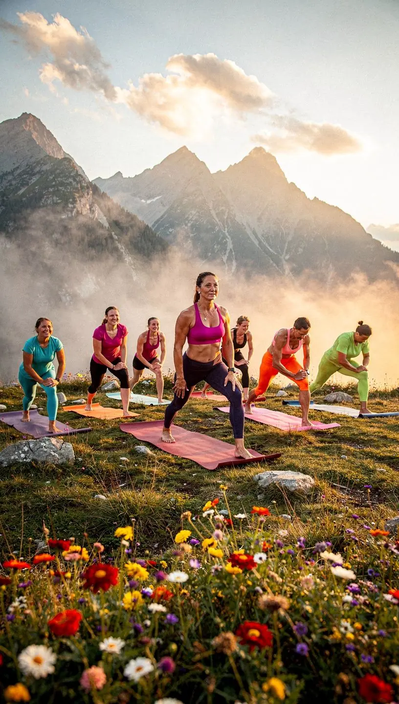 Instruktor pokazujący prawidłowe ułożenie ciała w pozycji "Adho Mukha Svanasana".